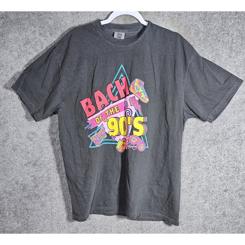 Comfort Colors BACH OF THE 90'S Graphic T-Shirt Adult Size XL Gray Short‎ Sleeve